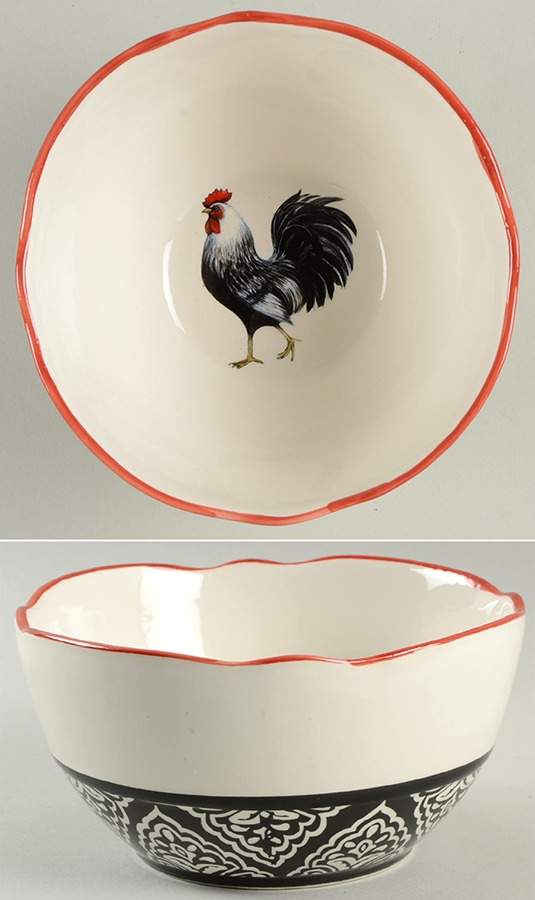 Rooster-Black 6" All Purpose Bowl by Cracker Barrel-1