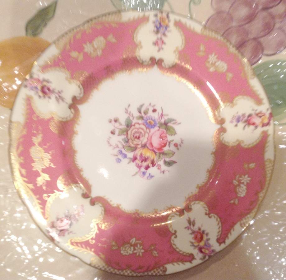 Old Coalport (Pink Rim) Dinner Plate by Coalport-1