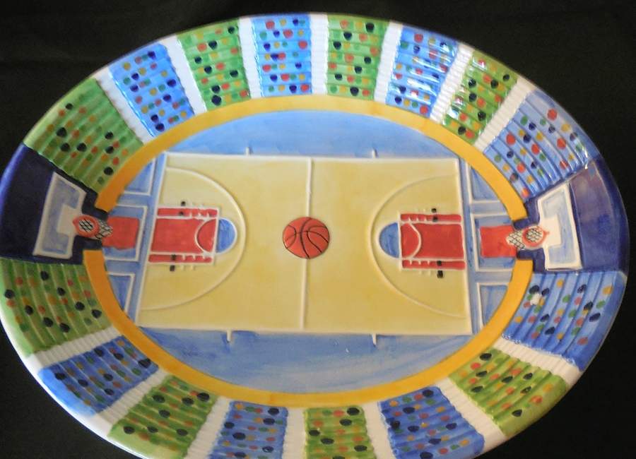 Basketball Chip Bowl/Plate for Chip & Dip Set by Cooks Club-1