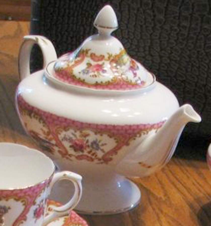 Denbigh Pink Teapot & Lid by Crown Staffordshire-1