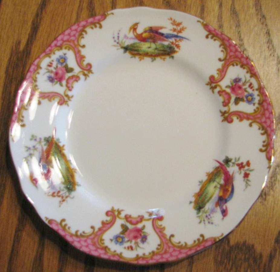 Denbigh Pink Bread & Butter Plate by Crown Staffordshire-1