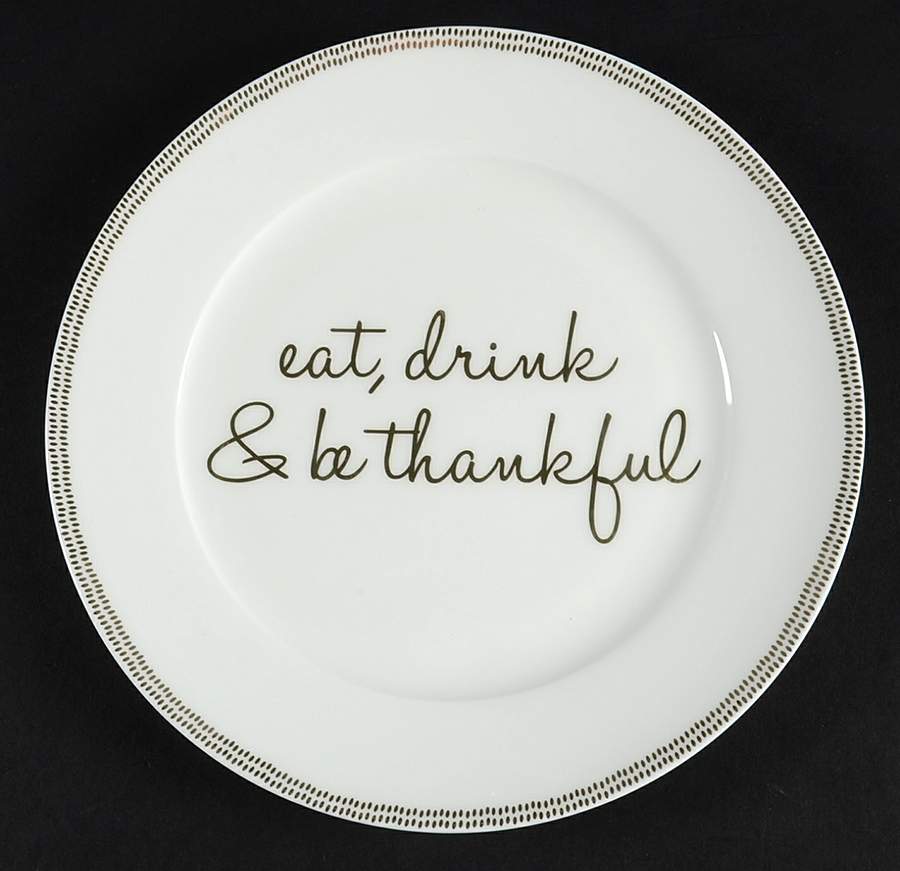 Eat, Drink & Give Thanks Accent Salad Plate by Ciroa-1