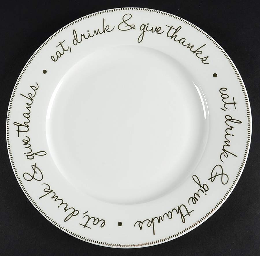 Eat, Drink & Give Thanks Dinner Plate by Ciroa-1