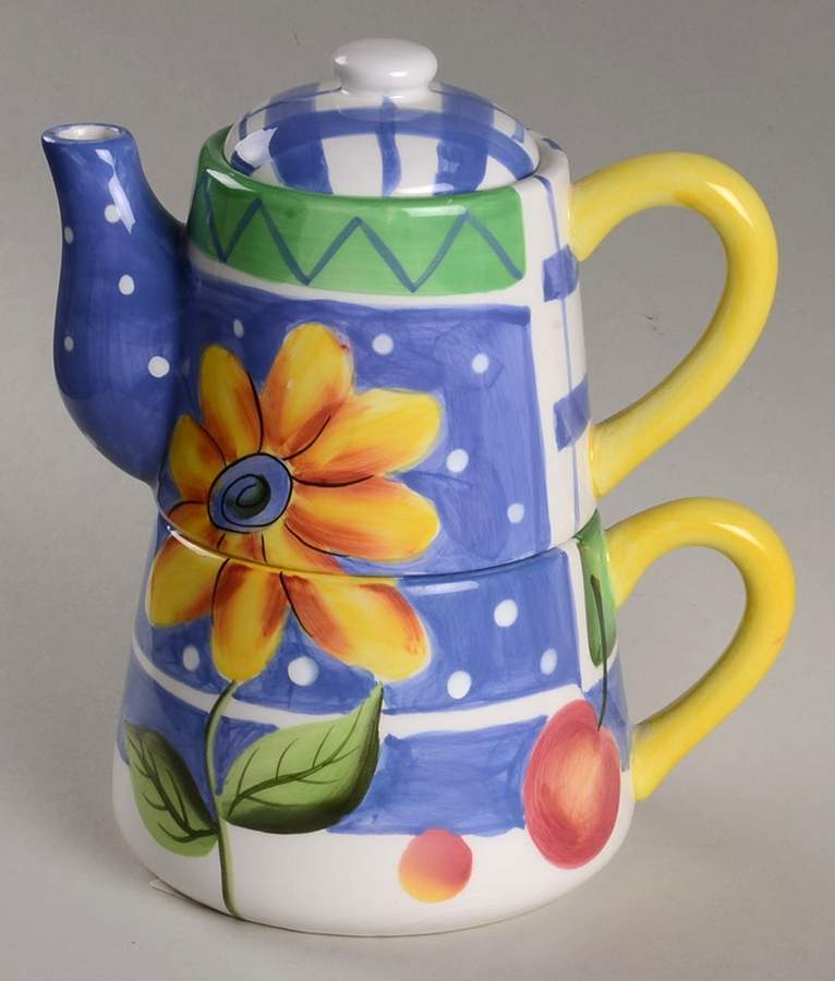 Tutti Fruit Tea for 1 (Stacking Individual Teapot & Mug/Cup) by Cardinal Inc-1