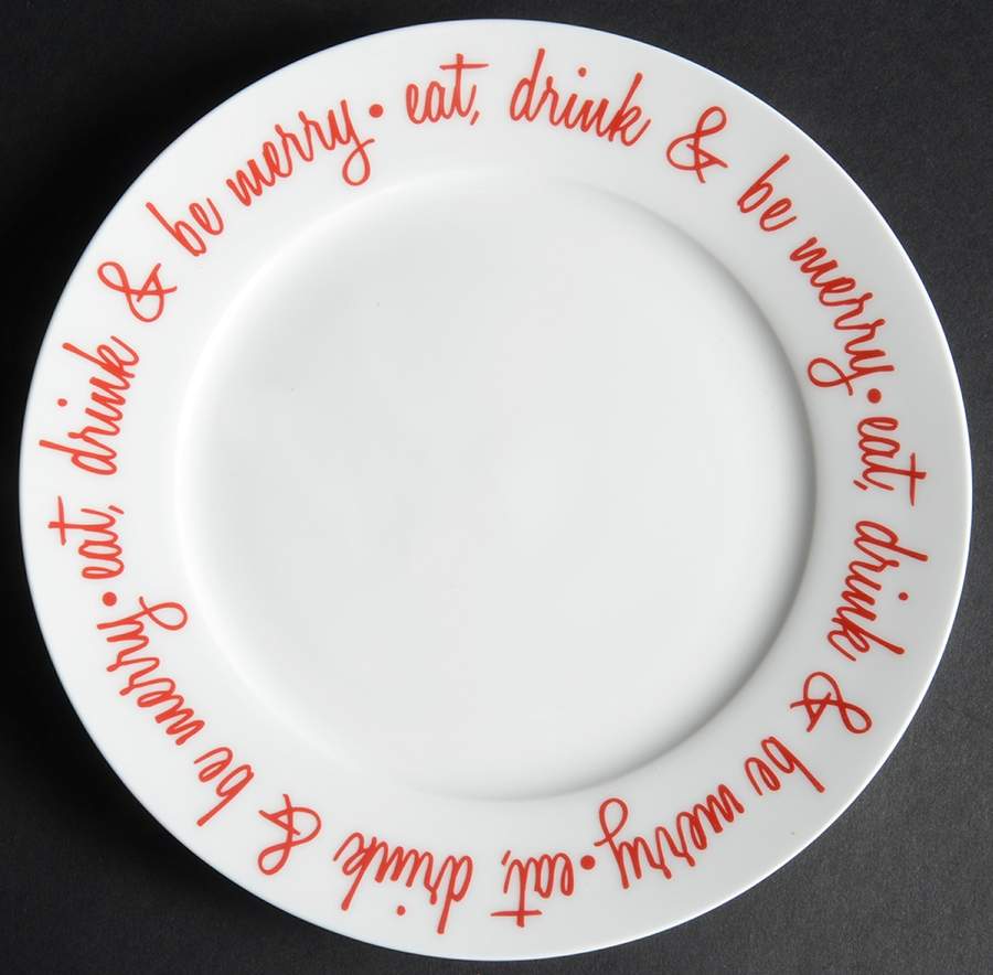 Be Merry Red Salad Plate by Ciroa-1