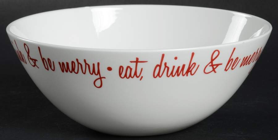Be Merry Red Soup/Cereal Bowl by Ciroa-1