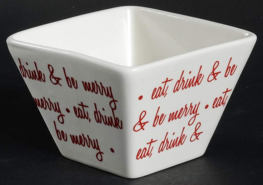 Be Merry Red Individual Square Appetizer Bowl by Ciroa-1