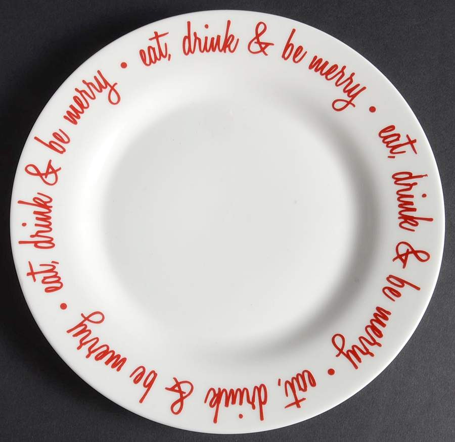 Be Merry Red Salad Plate by Ciroa-1