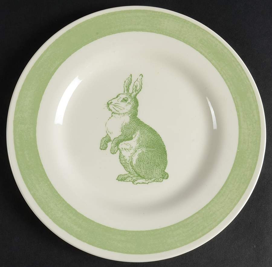 Rabbit Sketch Green Salad Plate by Carly Dodsley-1