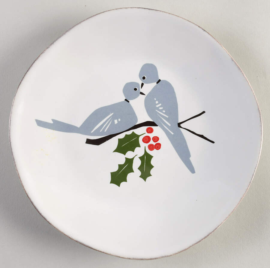 Marin Winter Birds Salad Plate by Crate & Barrel-1