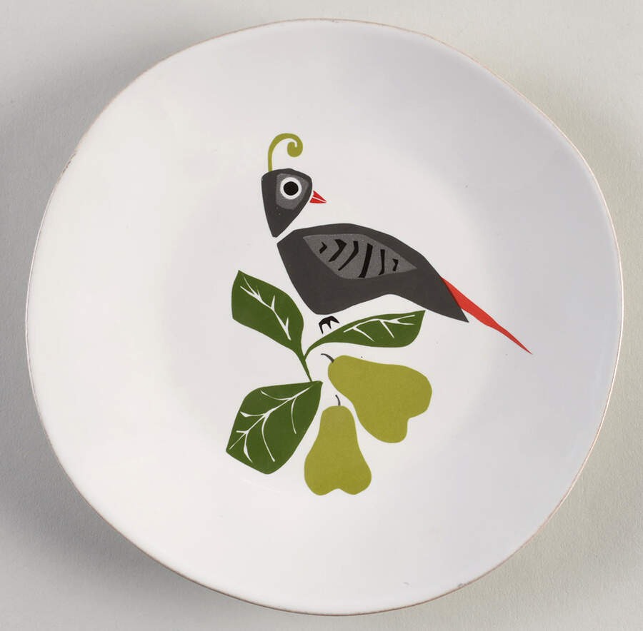 Marin Winter Birds Salad Plate by Crate & Barrel-1
