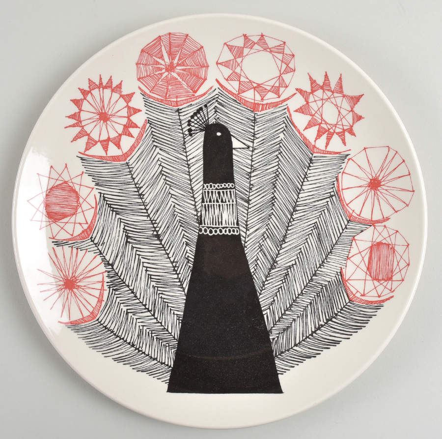 Peacock Dinner Plate by Crate & Barrel-1