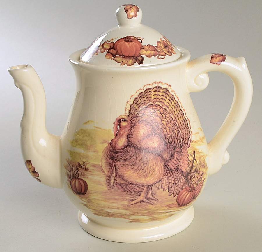 Thanksgiving Traditions Teapot & Lid by Cracker Barrel-1