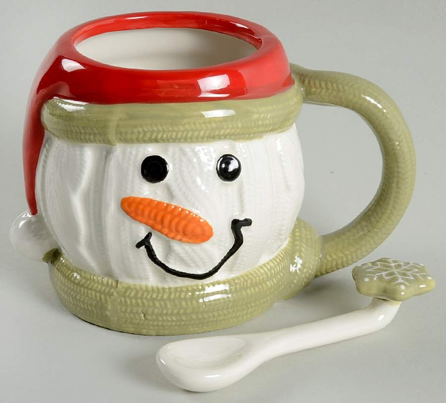 Homespun Mug & Ceramic Teaspoon Set by Cracker Barrel-1