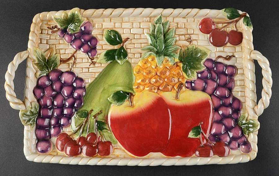 HMA17 17" Rectangular Handled Tray by Home Accents-1