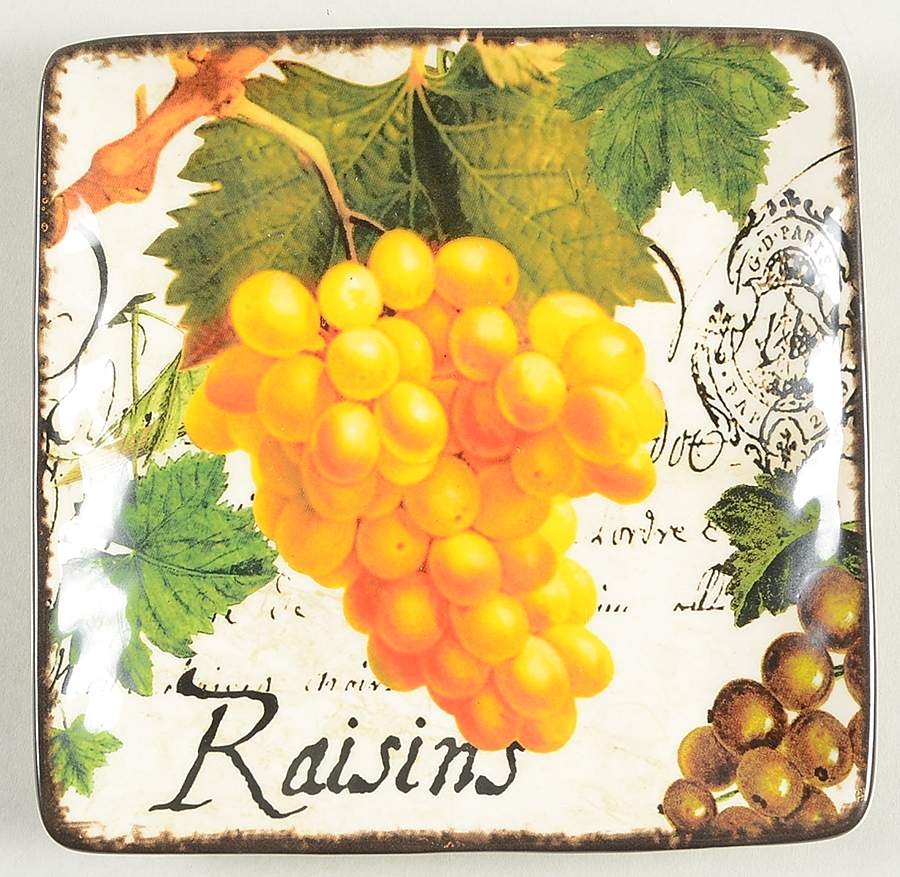 Botanical Fruit Square Canape Plate by Certified International-1