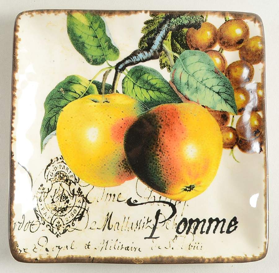 Botanical Fruit Square Canape Plate by Certified International-1