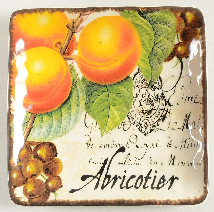Botanical Fruit Square Canape Plate by Certified International-1