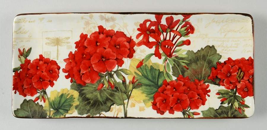Geraniums Rectangular Tray 11" by Certified International-1
