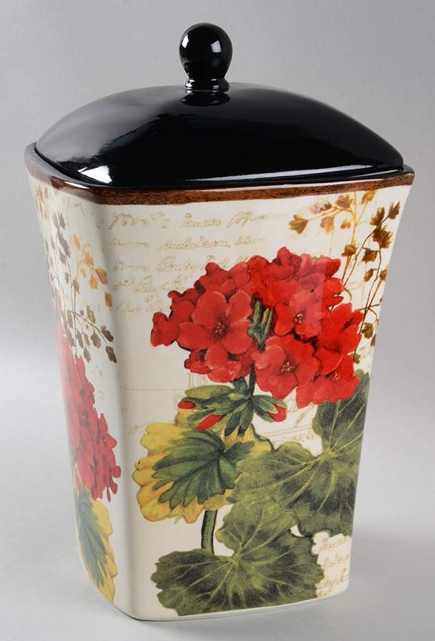 Geraniums Biscotti Jar & Lid by Certified International-1