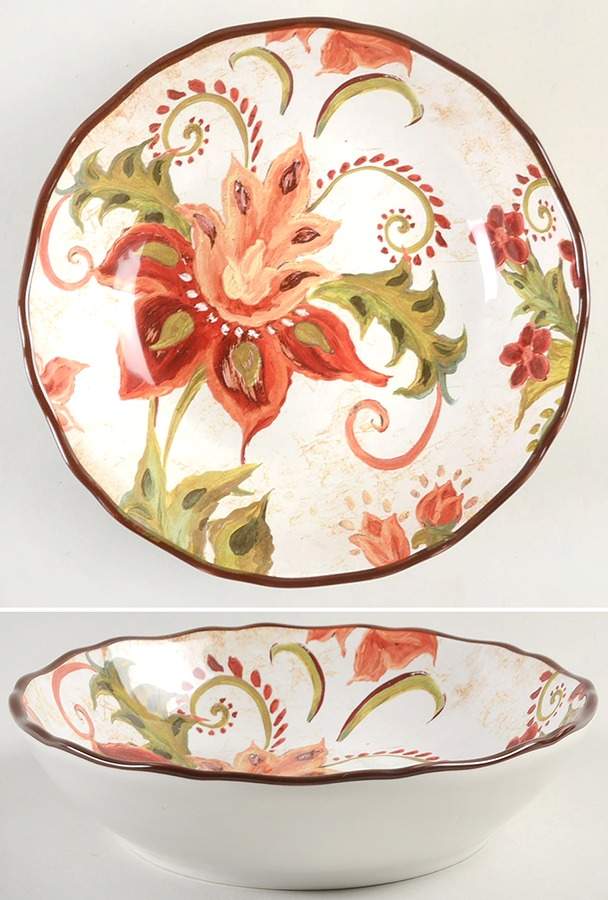 Spice Flowers 8" Soup/Pasta Bowl by Certified International-1
