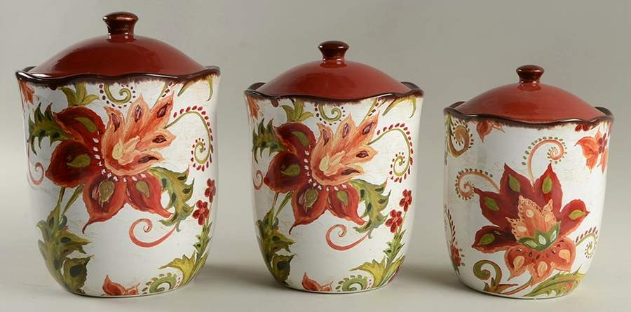 Spice Flowers (3 Piece) Canister Set (Box Set) by Certified International-1