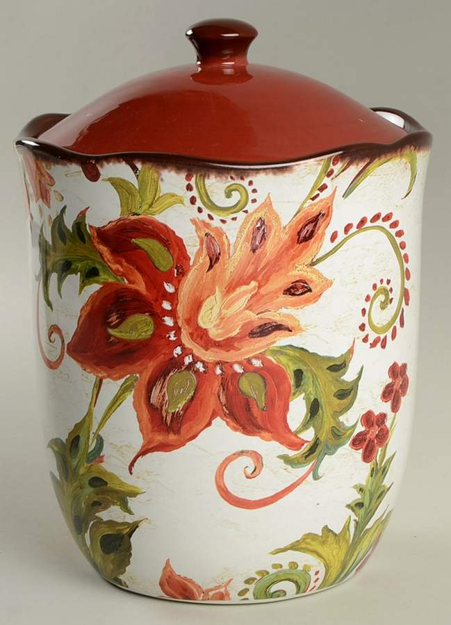 Spice Flowers Medium Canister & Lid by Certified International-1