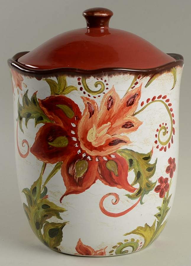 Spice Flowers Large Canister & Lid by Certified International-1