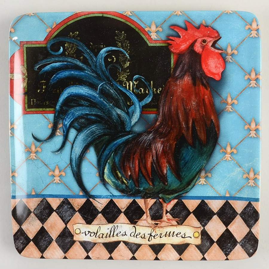 French Barnyard Square Salad/Dessert Plate by Certified International-1