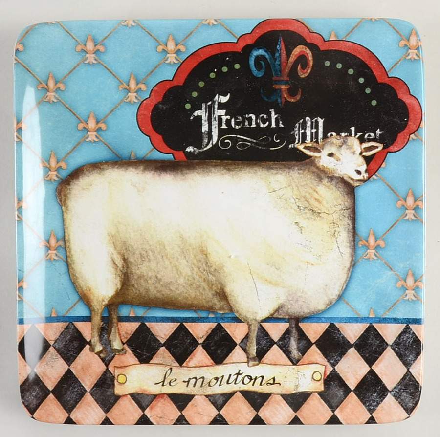 French Barnyard Square Salad/Dessert Plate by Certified International-1