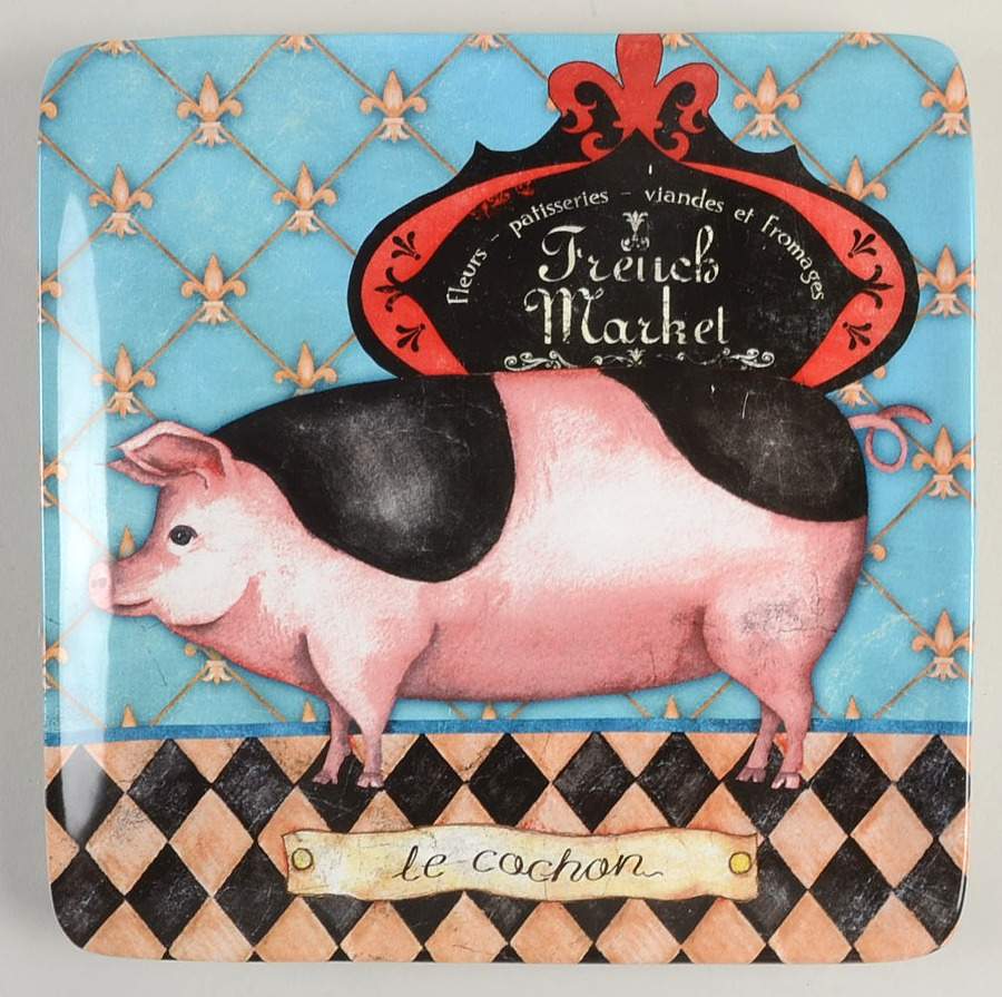 French Barnyard Square Salad/Dessert Plate by Certified International-1