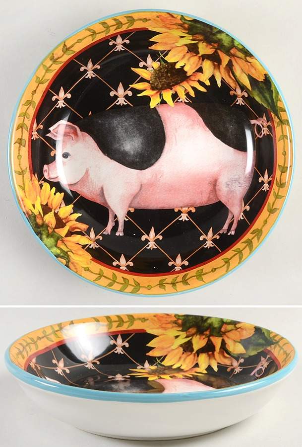 French Barnyard 9" Soup/Pasta Bowl by Certified International-1