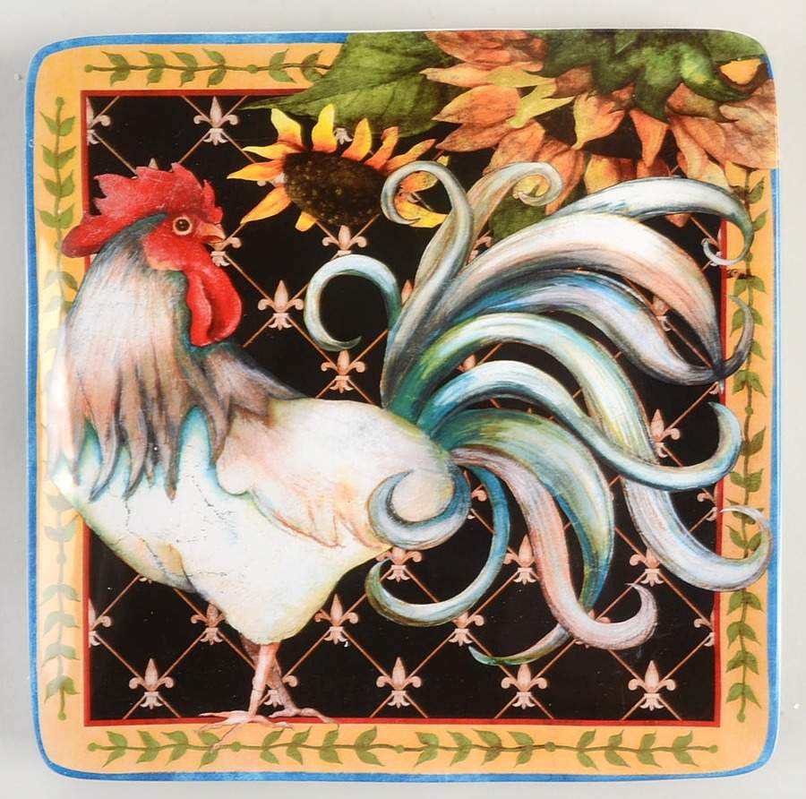 French Barnyard Square Dinner Plate by Certified International-1