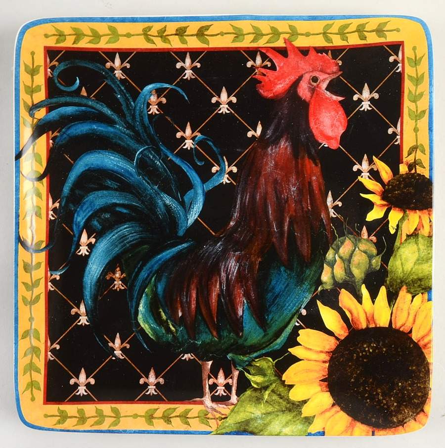 French Barnyard Square Dinner Plate by Certified International-1