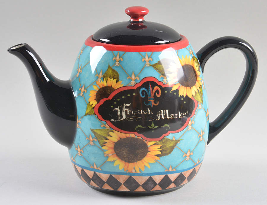 French Barnyard Teapot & Lid by Certified International-1