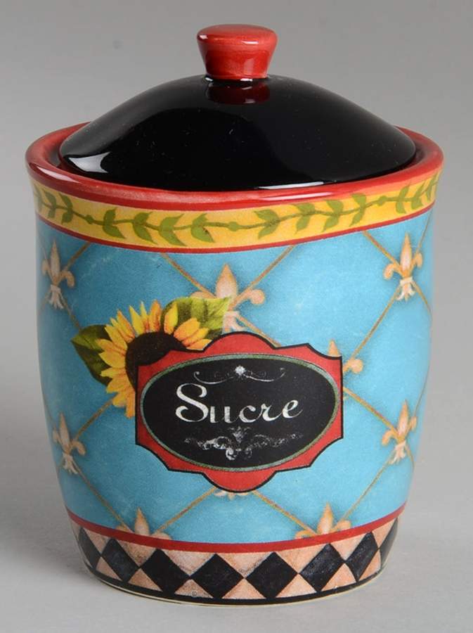 French Barnyard Sugar Bowl & Lid by Certified International-1