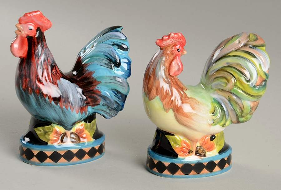 French Barnyard Figural Salt and Pepper by Certified International-1