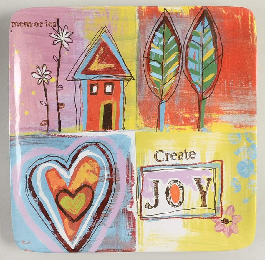 Daily Joy Square Salad/Dessert Plate by Certified International-1