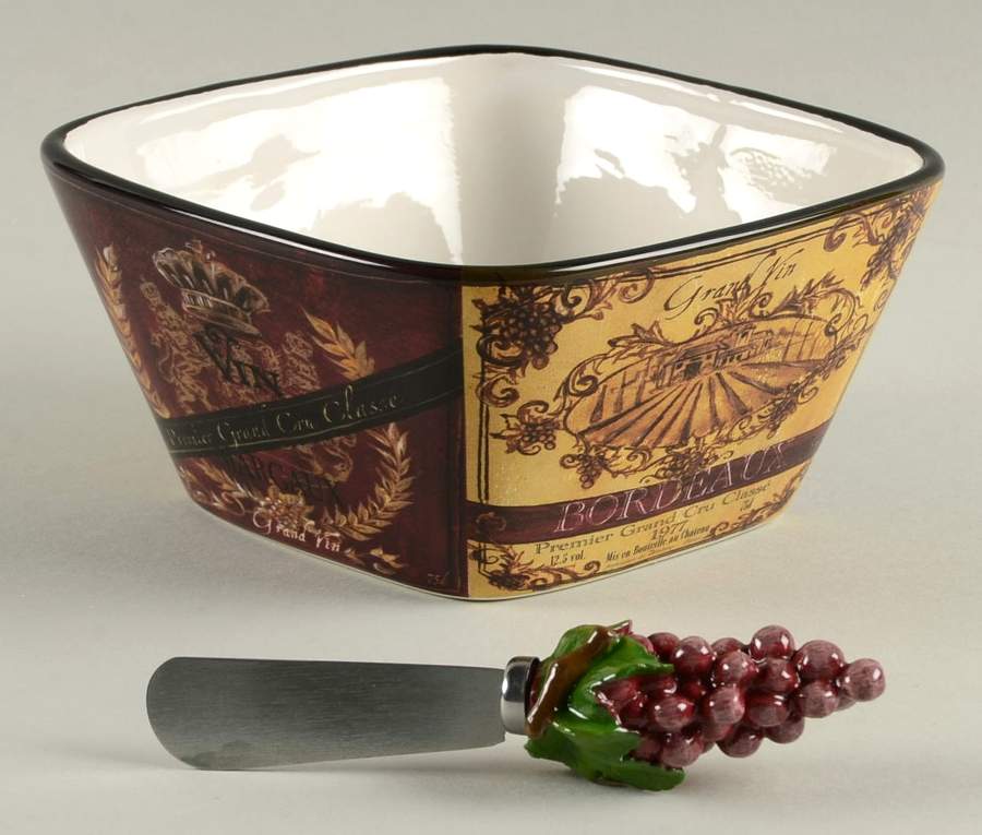 Grand Vin Dip Bowl & Spreader Set by Certified International-1