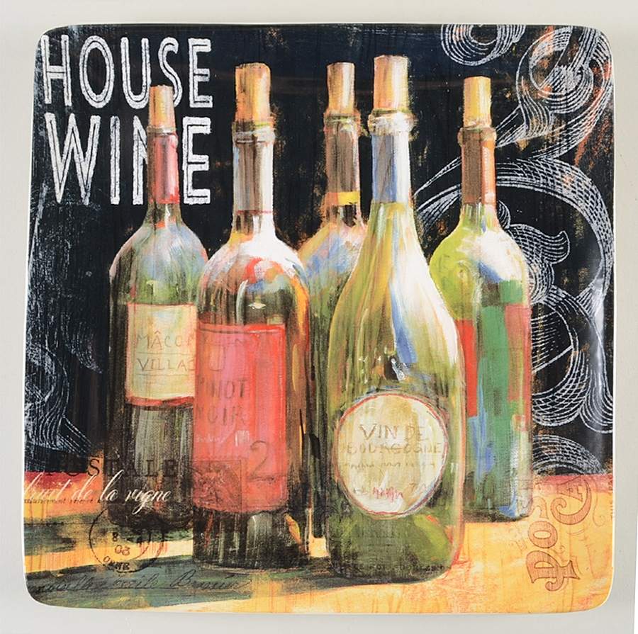 House Wine 12" Square Serving Platter by Certified International-1