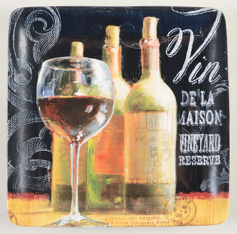 House Wine Square Canape Plate by Certified International-1