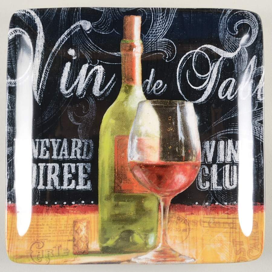 House Wine Square Canape Plate by Certified International-1