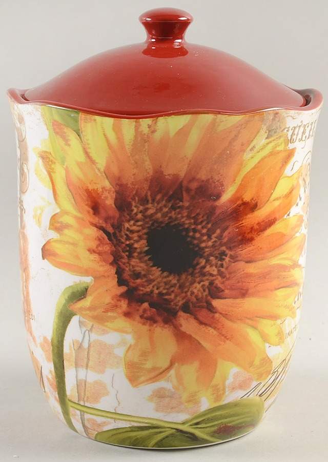 Paris Sunflower Medium Canister & Lid by Certified International-1