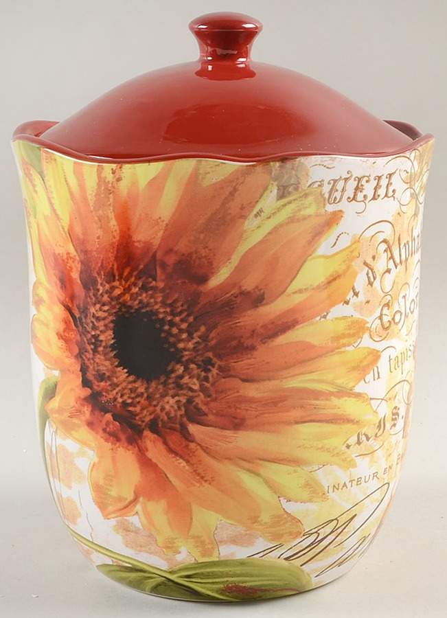 Paris Sunflower Large Canister & Lid by Certified International-1