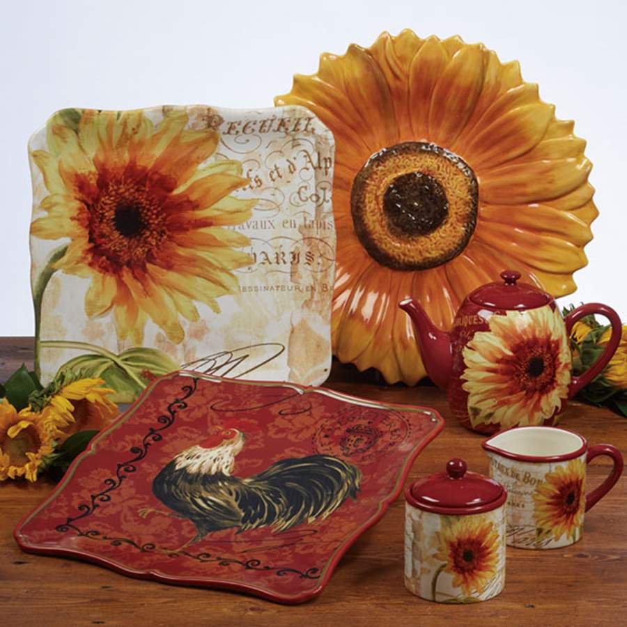 Paris Sunflower 12" Square Serving Platter by Certified International-1