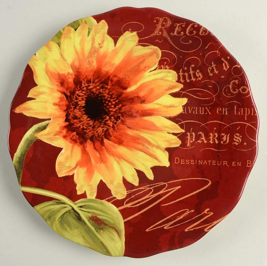 Paris Sunflower Salad/Dessert Plate by Certified International-1