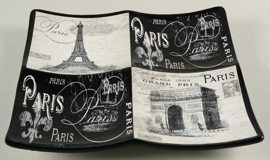 Paris Travel 1 Piece 4 Part Square Server by Certified International-1