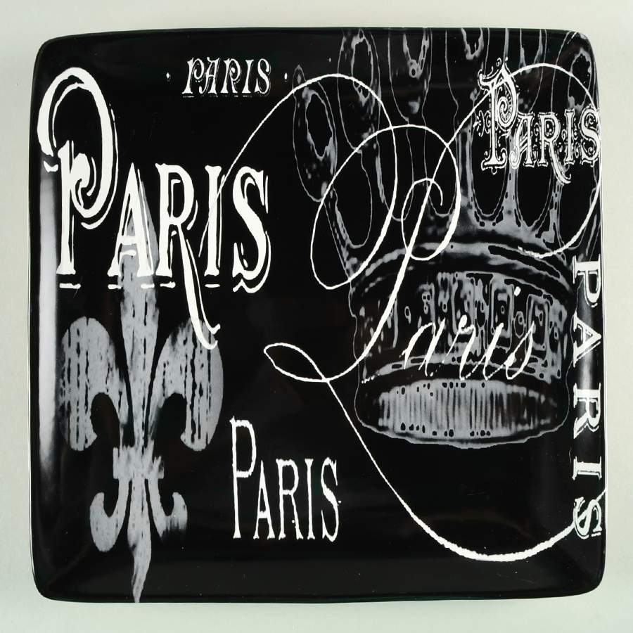 Paris Travel 12" Square Serving Platter by Certified International-1