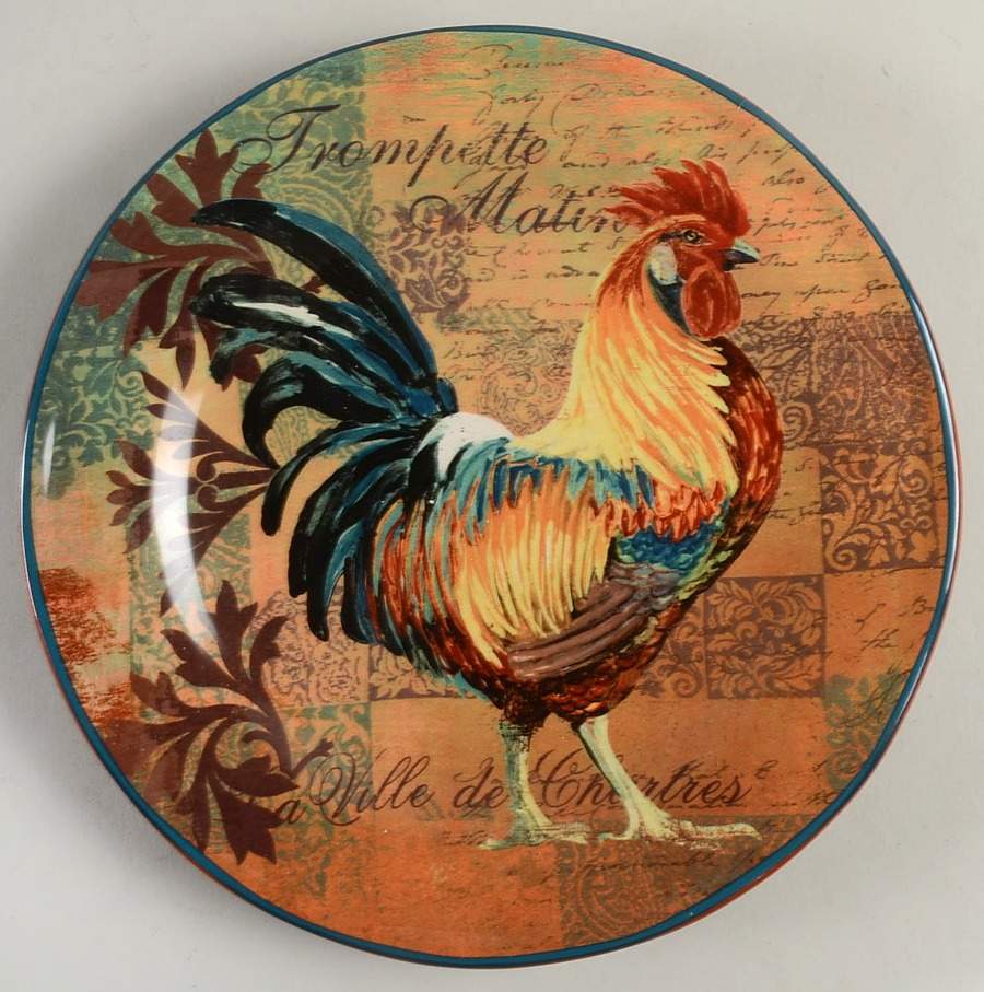 Rustic Rooster Salad/Dessert Plate by Certified International-1