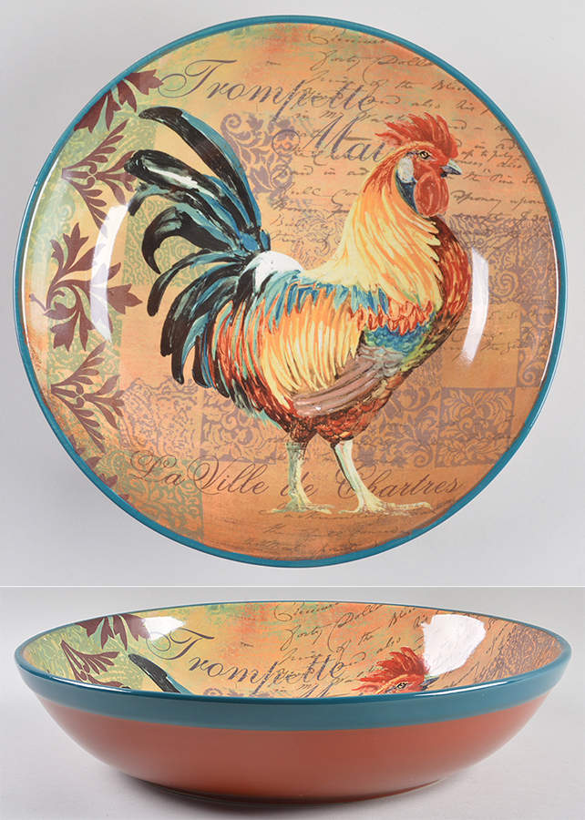 Rustic Rooster 13" Pasta Serving Bowl by Certified International-1